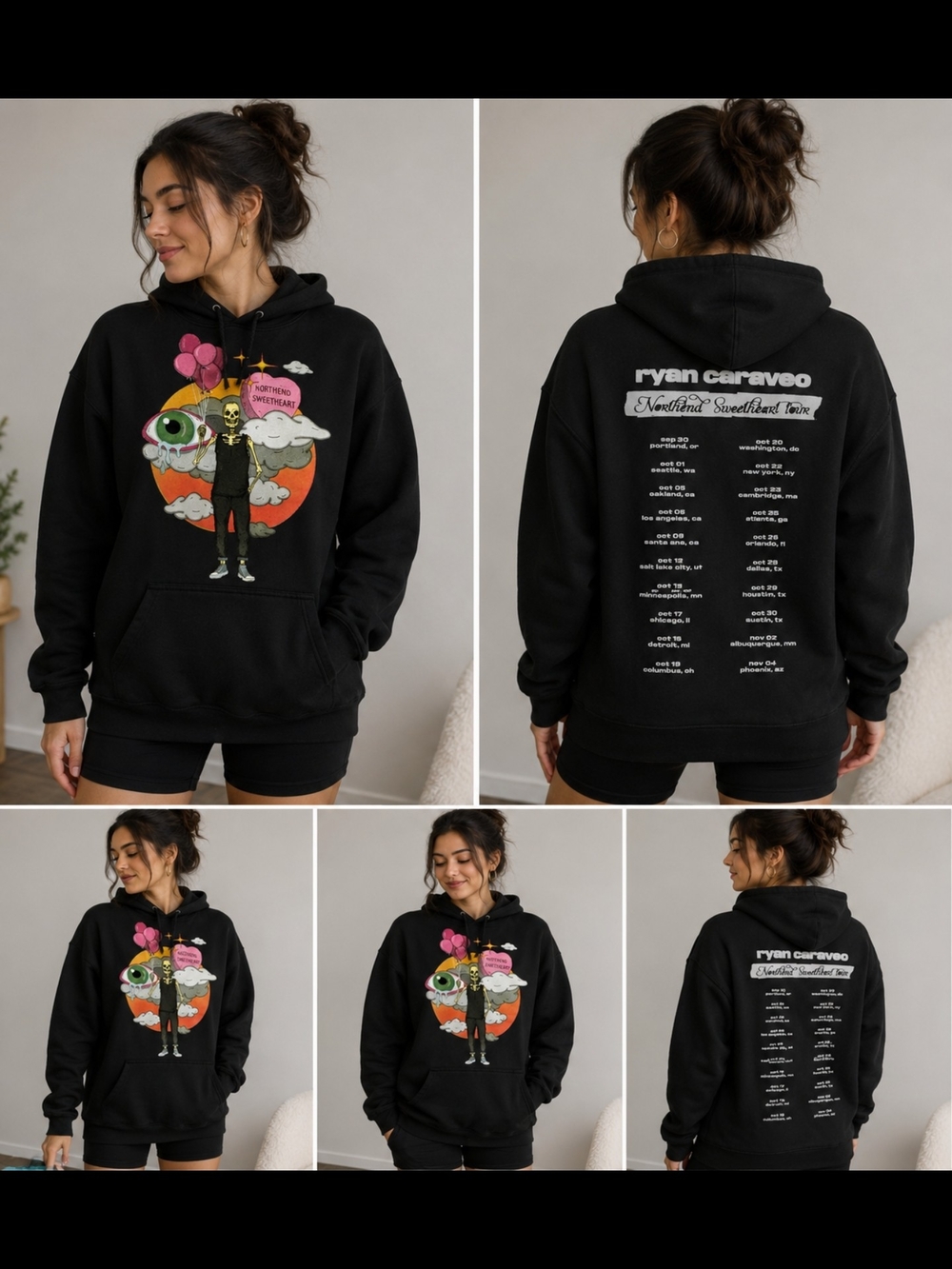 Ryan Caraveo Northend Sweetheart Tour 2021 Hoodie Black Small Graphic Merch